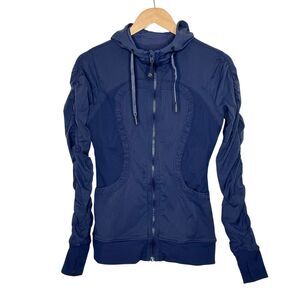 Lululemon Reversible Dance Studio Jacket III Cadet Blue Womens 6 Full Zip